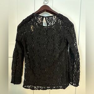 Ro & De Sheer Black‎ Lace Top XS